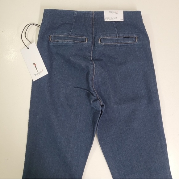 Skinnygirl High Rise Beverly Hills Pull-On Flare Dark Blue Jeans - Picture 4 of 9